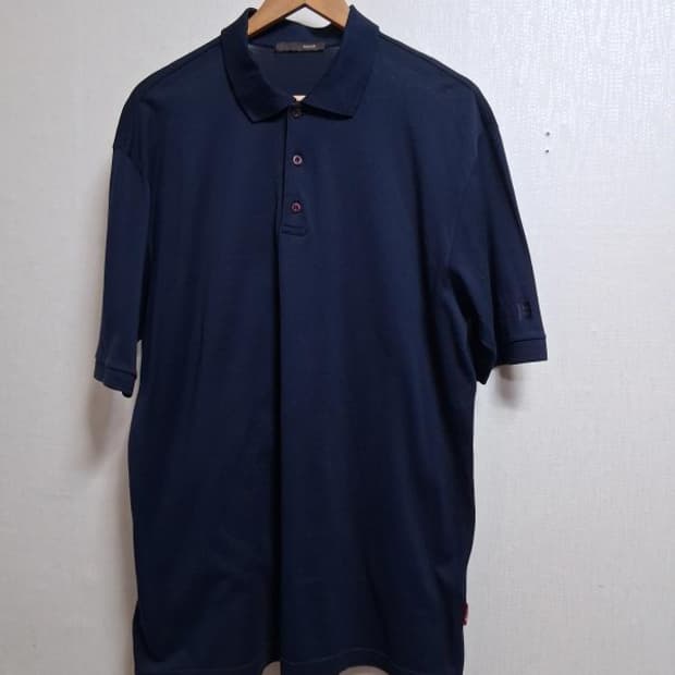 BALLY 발리 남성 반팔 카라티 네이비 실켓 곰보바닥 105