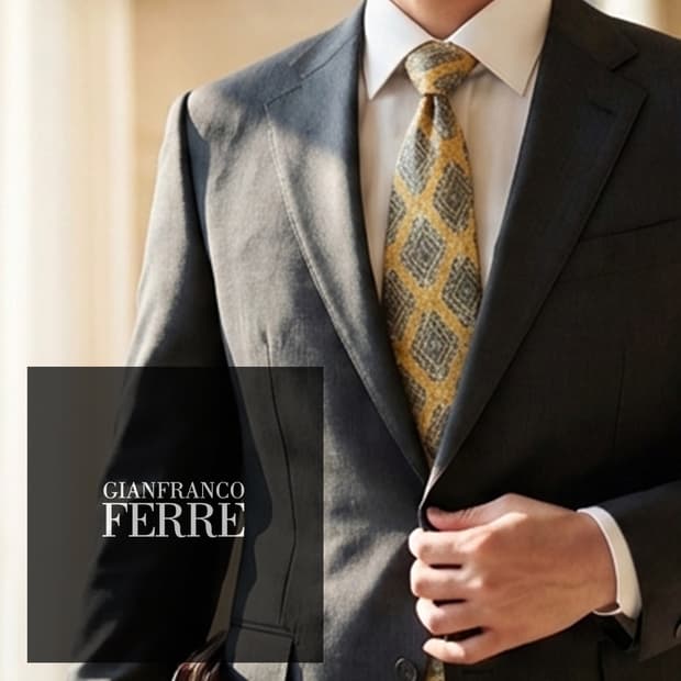 지안프랑코 페레 오너먼트 패턴 넥타이 9.6cm S~A+등급 K2475