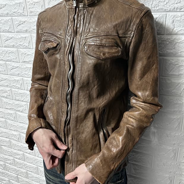 Luva Tram jpn 패이딩 램스킨 래더 자켓