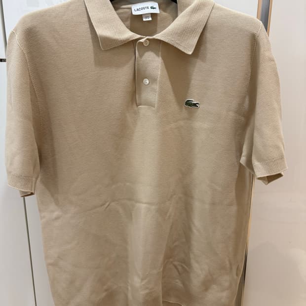 24fw 라코스테 베이지 니트반팔 xl (새상품급)