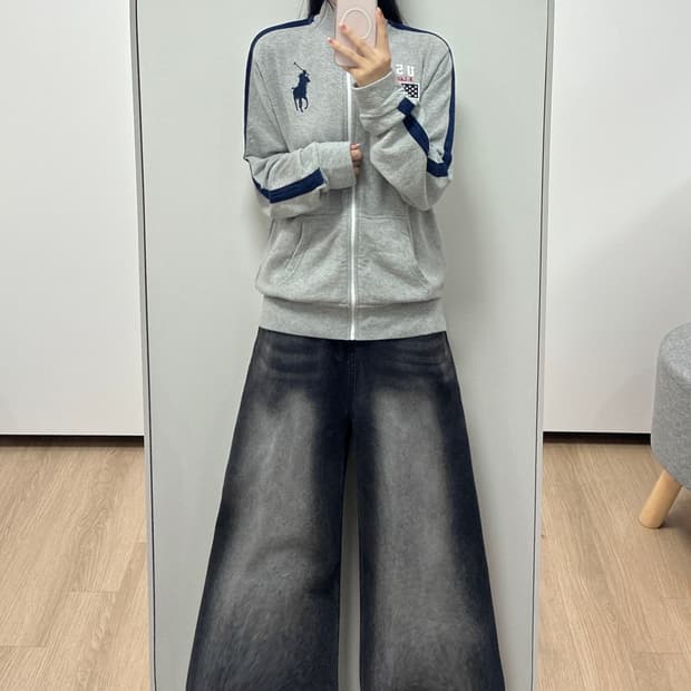 폴로 랄프로렌 빅포니 USA 성조기 그레이 집업