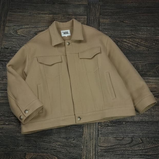 [ADD]  애드 오버핏 모직 트러커 숏 코트 자켓 베이지 M16486