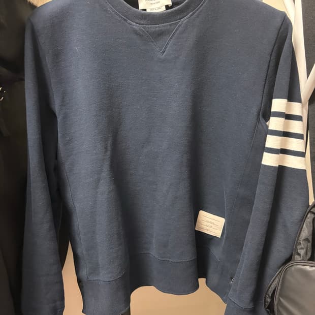 [풀구성/정품] 톰브라운 네이비 맨투맨 4사