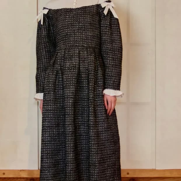 듀이듀이 트위드 원피스 민트