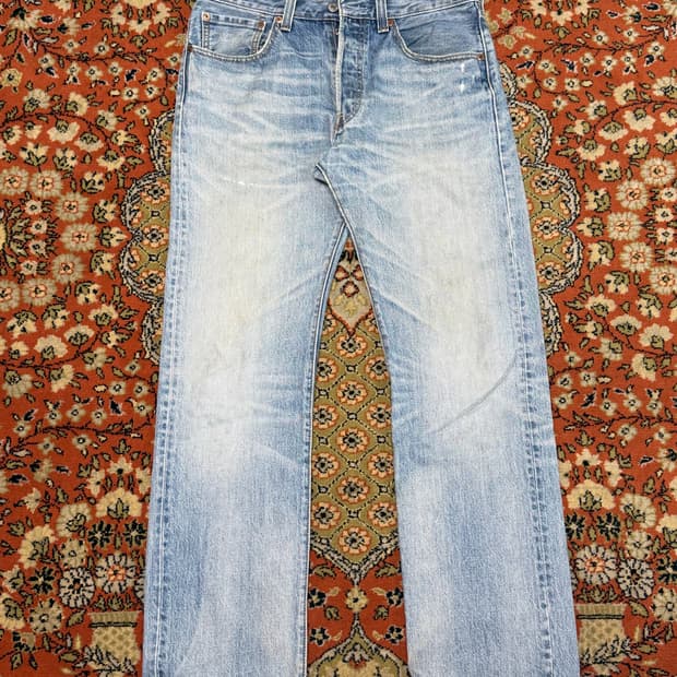 리바이스 빈티지 501 연청 스트레이트 데님팬츠 32x34