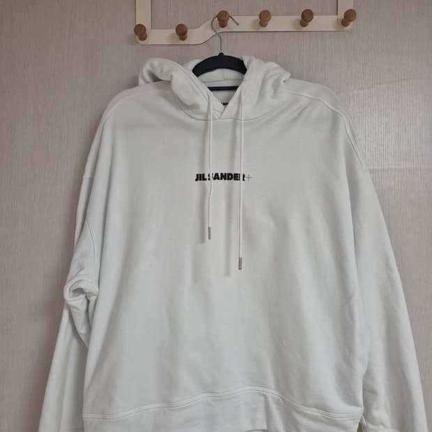 질샌더 로고 후드티 화이트 M