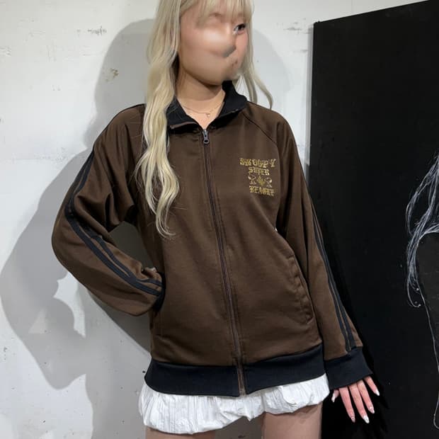 Jpn 스누피 오네 초코 브라운 갸루 오버핏 져지 M