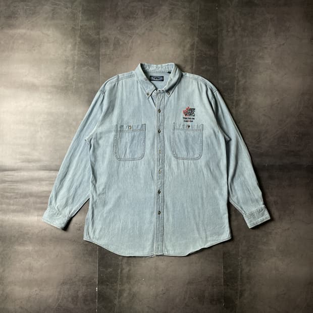 UNKNOWN 빈티지 코튼 데님 셔츠 A00694