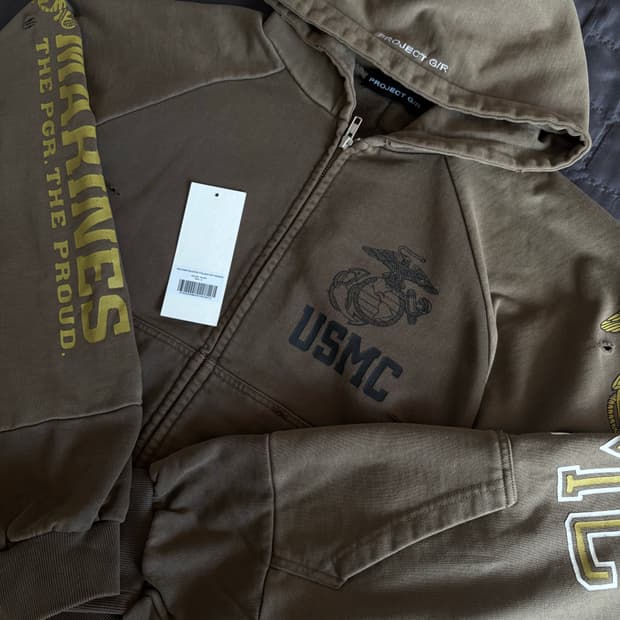 프로젝트GR 리컨스트럭티드 후드집업 카키 2사이즈