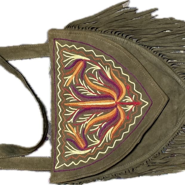 스웨이드 프린지 보헤미안 크로스백