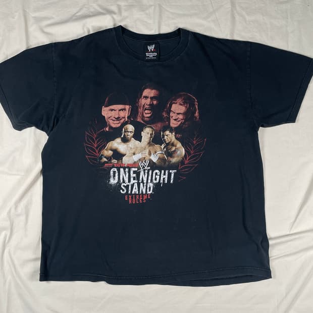 00s WWE WWF 프로레슬링 프린팅 반팔 티셔츠