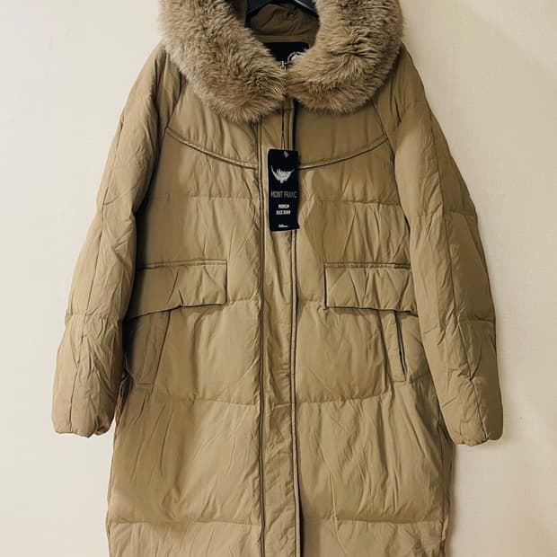 택달린새상품) 보니스팍스 폭스퍼 롱패딩 55-66 정가 32만원대