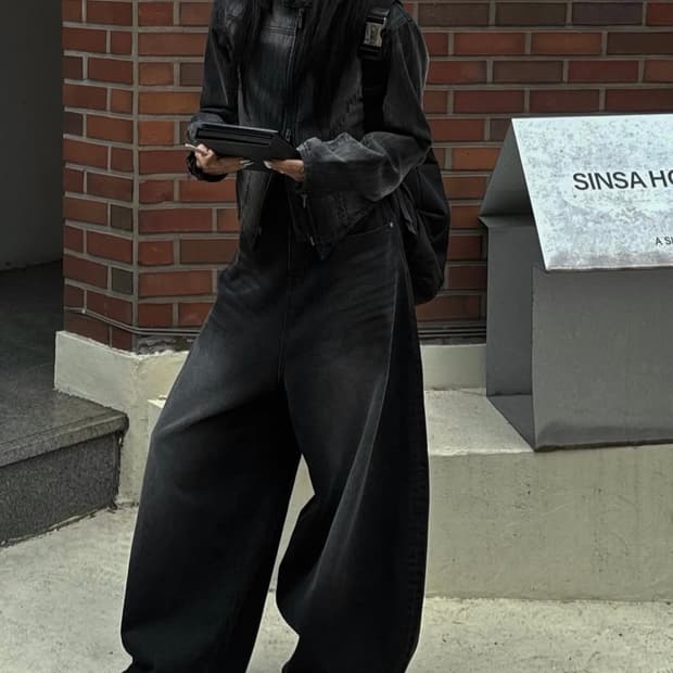 트리밍버드 Front Yoke Denim Pants-블랙