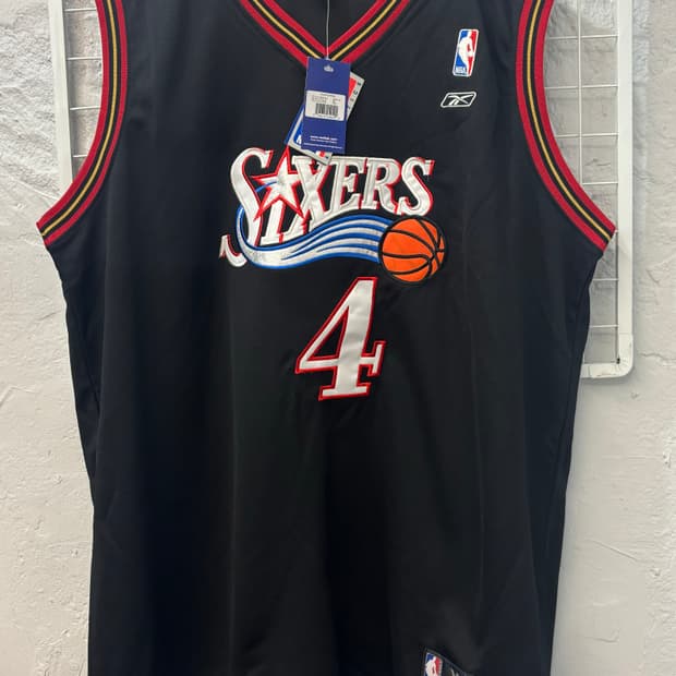 NBA 필라델피아 식서스 블랙 슬리브리스 유니폼 XL