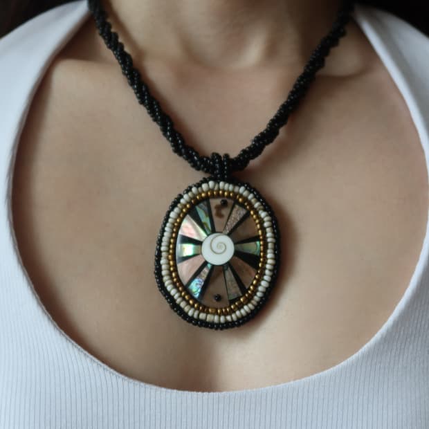 Shell mosaic necklace
