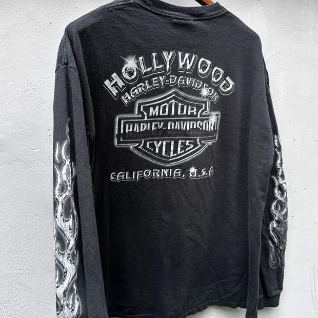 00s 할리 데이비슨 hollywood chrome flame 롱슬리브