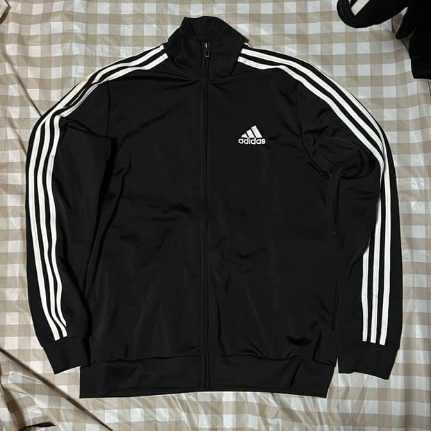 아디다스 져지 블랙 XL 집업 삼선 트랙탑 하자
