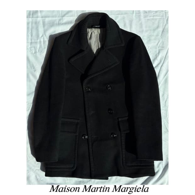 마르지엘라 컬렉션 피스 헤비 울 피코트 자켓 아카이브 아티저널 밀리터리
