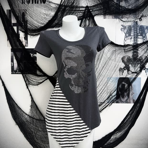 Skull beads detailed halfsleeve