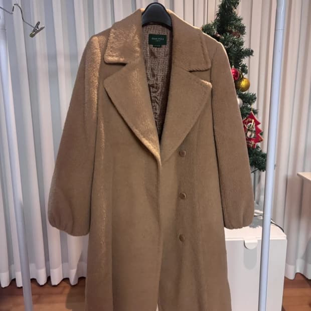 빈폴 카멜색 알파카 라마 코트