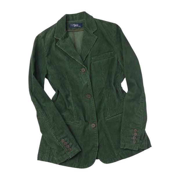 Racy Jeans 빈티지 딥그린 코듀로이 테일러드 자켓 (S)