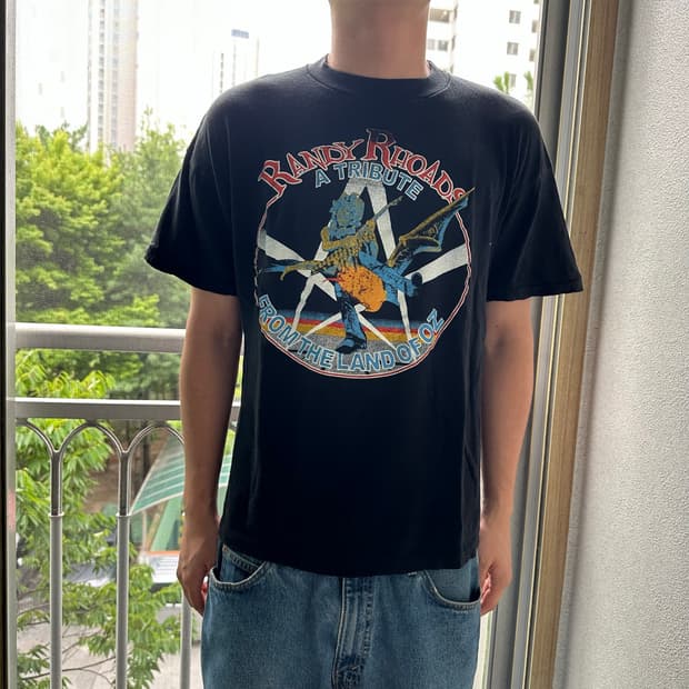 80s 오지 오스본 랜디 로드 빈티지 티셔츠