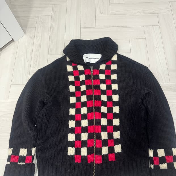 [M] 앤더슨벨 코위찬 블랙 니트 집업 판매