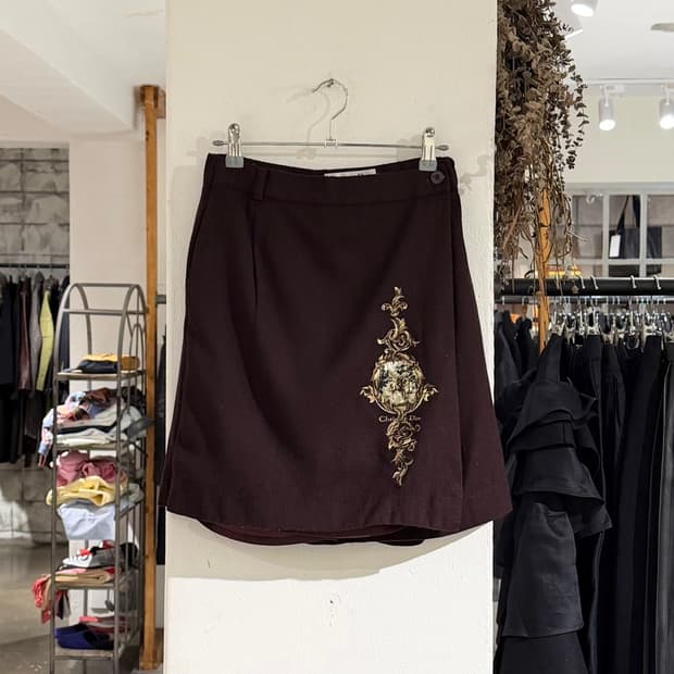 크리스찬 디올 스포츠 골드 자수 스커트 팬츠