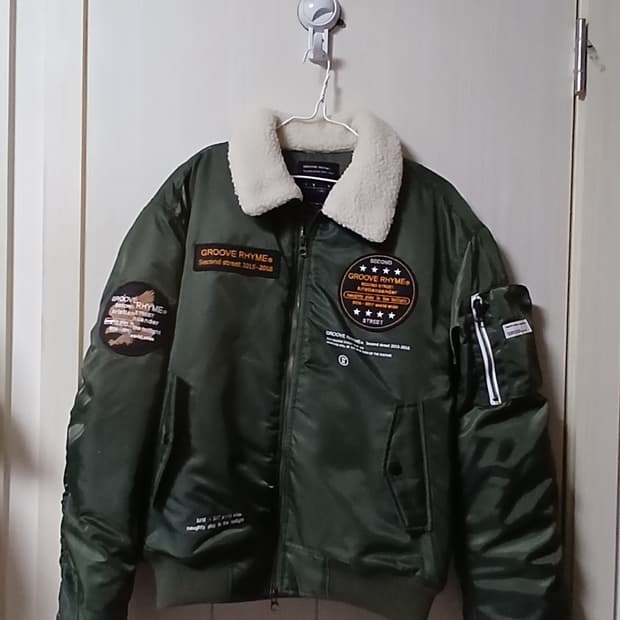 그루브라임 패치로고 이글 투웨이 항공점퍼(L사이즈)  