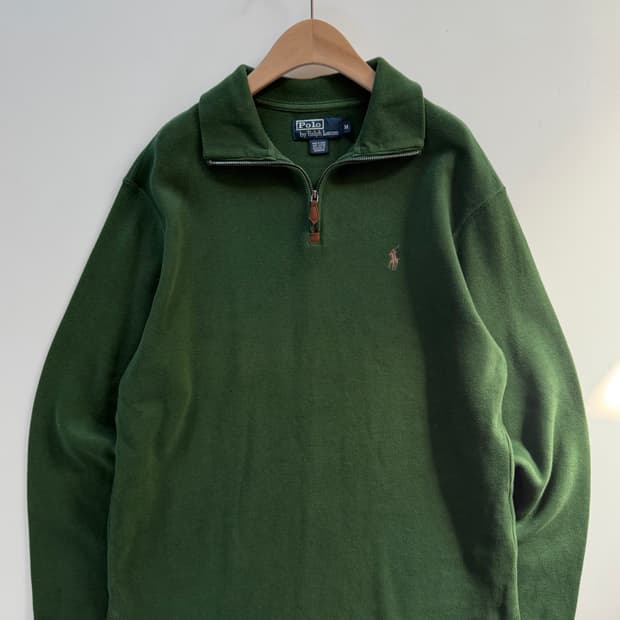 Polo 폴로 랄프로렌 딥그린컬러 코튼 하프집업