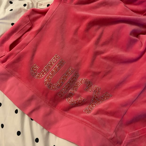 쥬시꾸뛰르 벨벳 벨루아? 집업 핑크 비즈 키키 y2k