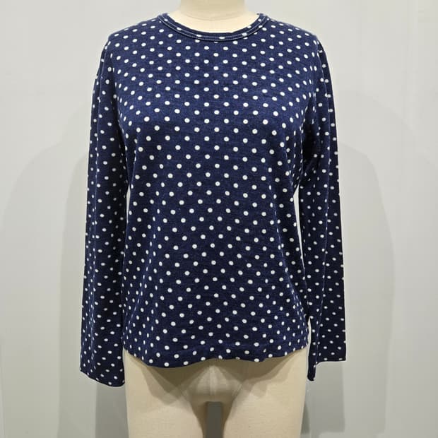 꼼데가르송 네이비 도트 긴팔 티셔츠