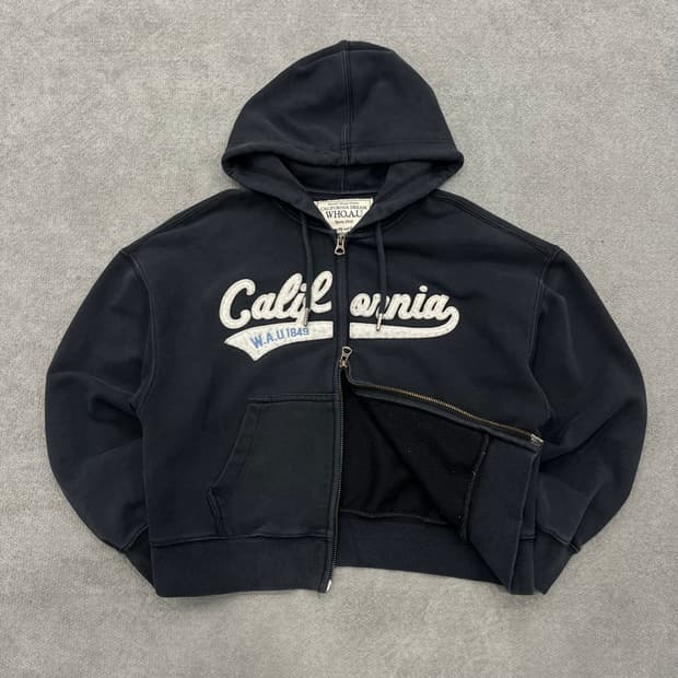 S 후아유 투웨이 크롭 후드집업