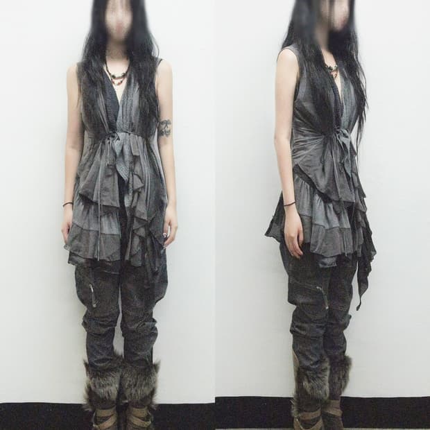 gomme 레이어드 아방가르드 니트 베스트