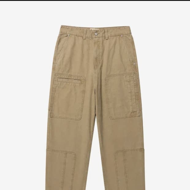 Asym Vintage Cargo Pants Washed Beige