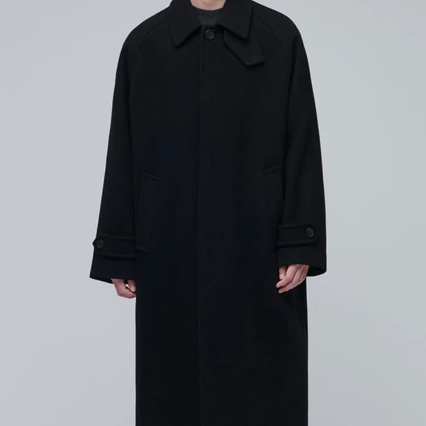 [XL]캐시미어 블렌드 오버사이즈 발마칸 코트 [블랙]