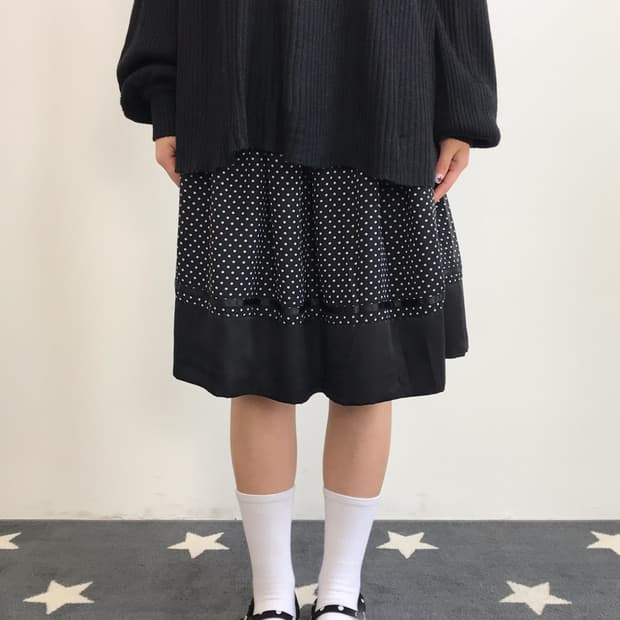 Jpn Poly Dotted Midi Skirts