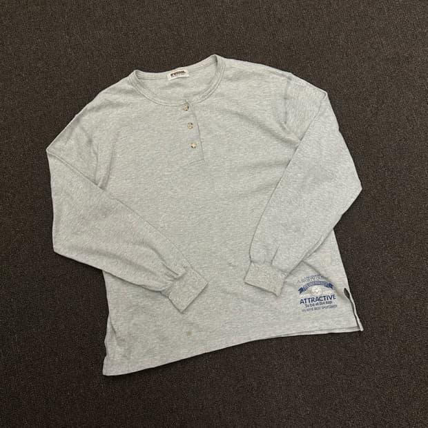 L)맥그리거 빈티지 그레이 헨리넥 롱슬리브