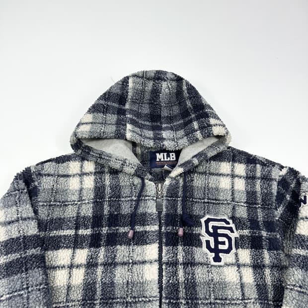 MLB 샌프란시스코 체크 후리스 후드집업 (XL)
