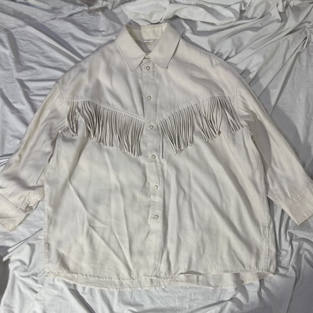 Moussy 프린지 오버 셔츠 웨스턴 y2k goa