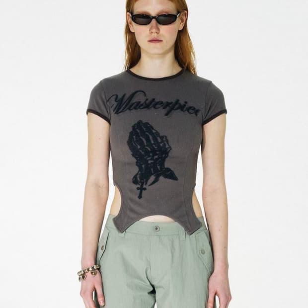 [단종]스컬프터 Masterpiece 코르셋 라인 크롭탑 티셔츠 탑