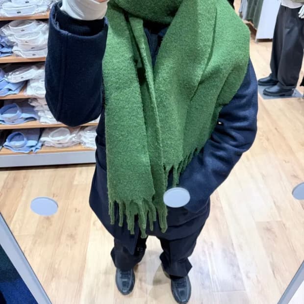 유니폼브릿지 네이비 울 하프코트