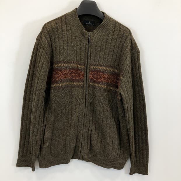 마에스트로 케이블 헤비울 니트집업 100 사이즈 