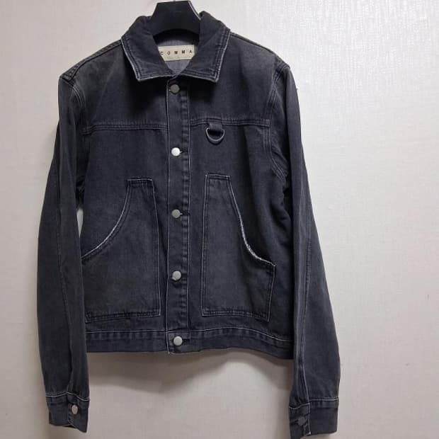 제품 신상품 차콜 먹색 나염 루즈핏 데님쟈켓 적당한 크롭 100까지 새거