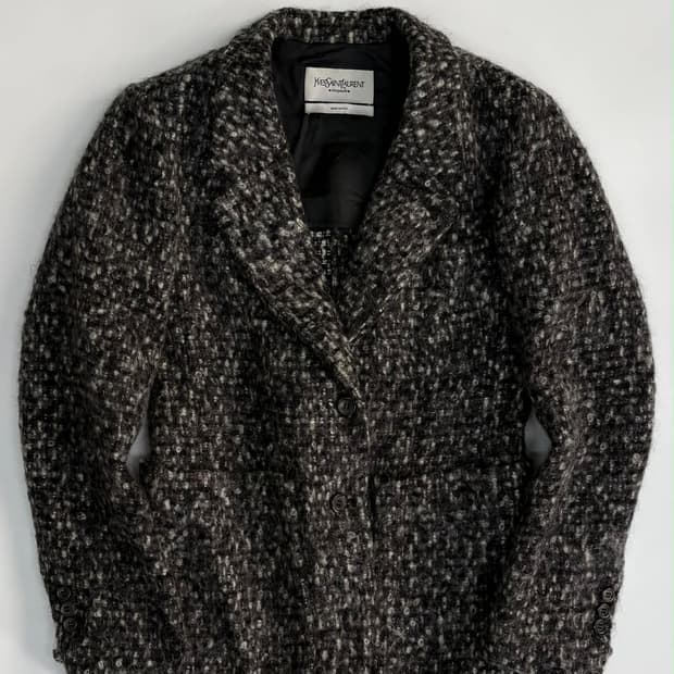 입생로랑 리브 고쉬 울 트위드 2B 블레이져 자켓