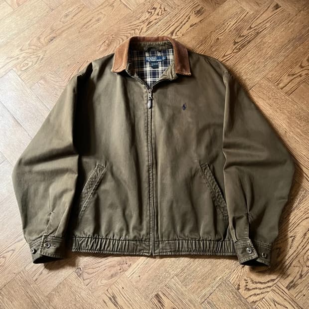 [L]폴로 랄프로렌 체크 라이닝 코듀로이 카라 베이포트 자켓