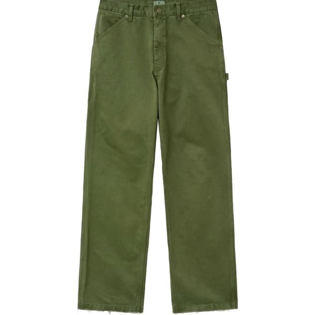 a.ta cut off carpenter pants moss