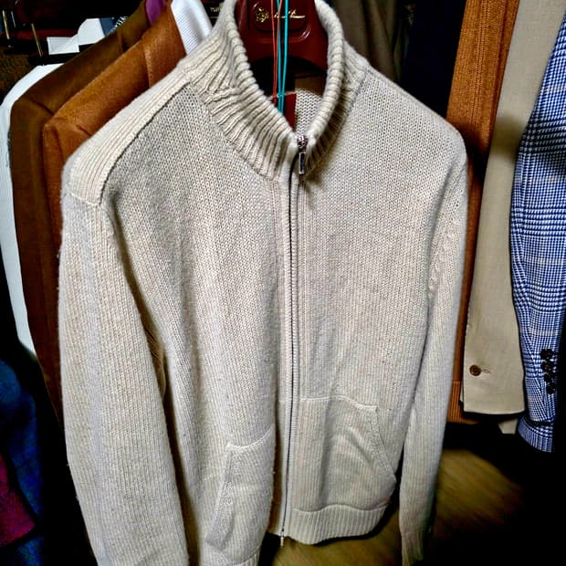 (명작,강추👍)로로피아나 베이비 캐시미어 봄버 자켓 니트 스웨터