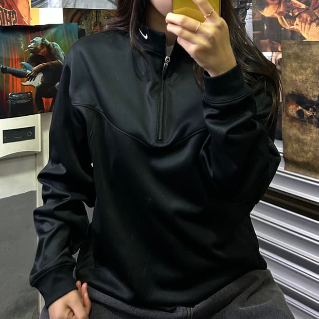 나이키 골프 블랙 반목 반집업 져지 M