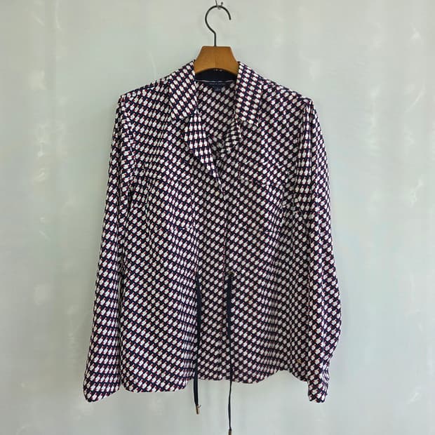 [TOMMY HILFIGER] 타미힐피거 패턴 셔츠 블라우스 여성 M